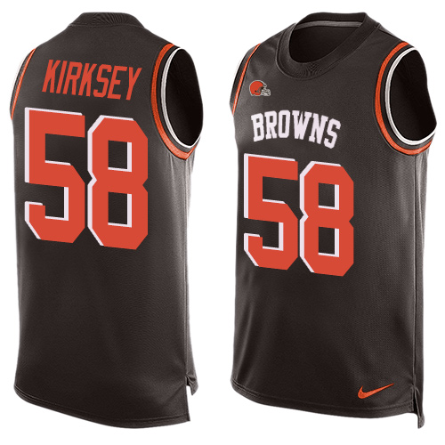 Men's Limited Chris Kirksey Nike Jersey Brown - #58 Player Name & Number Tank Top NFL Cleveland Browns